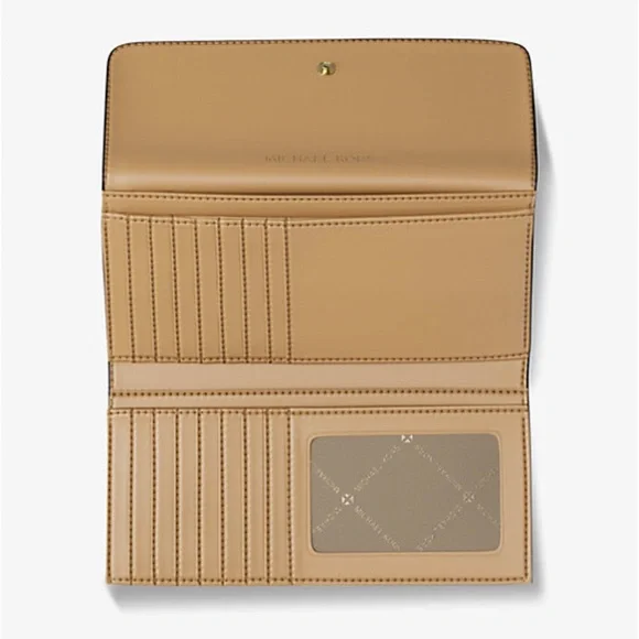 MICHAEL KORSJet Set Large Signature Logo Tri-Fold WalletPOP ORANGE MULTINWT
